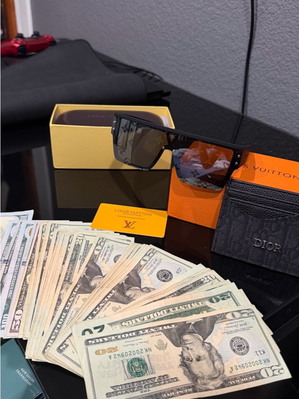 Louis Vuitton Black Shield Sunglasses with Monogram Gradient Lenses - Picture 2 of 4